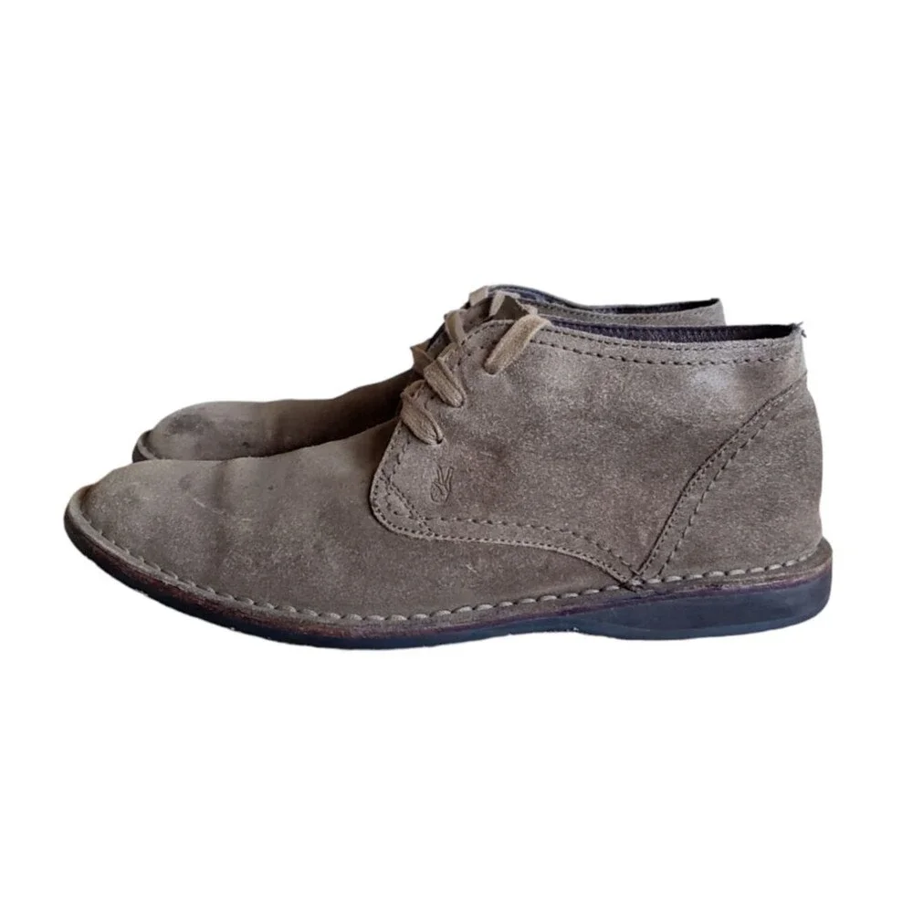 John Varvatos Chukka Boots Men's Gray Suede Leather Lace Up Ankle Size 9.5 M